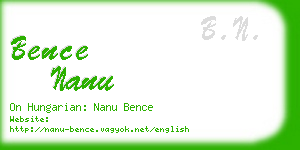 bence nanu business card
